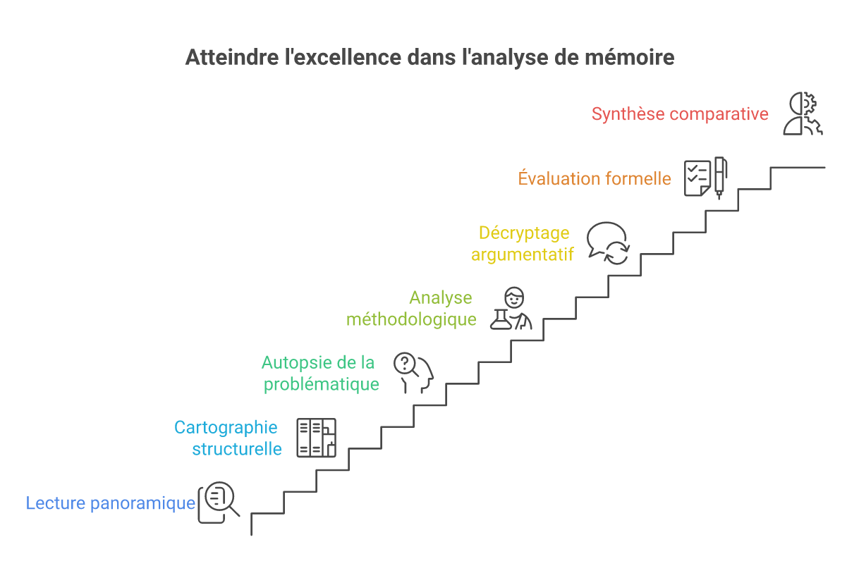 Infographie comment analyser un exemple de mémoire - Points clés et méthodologie