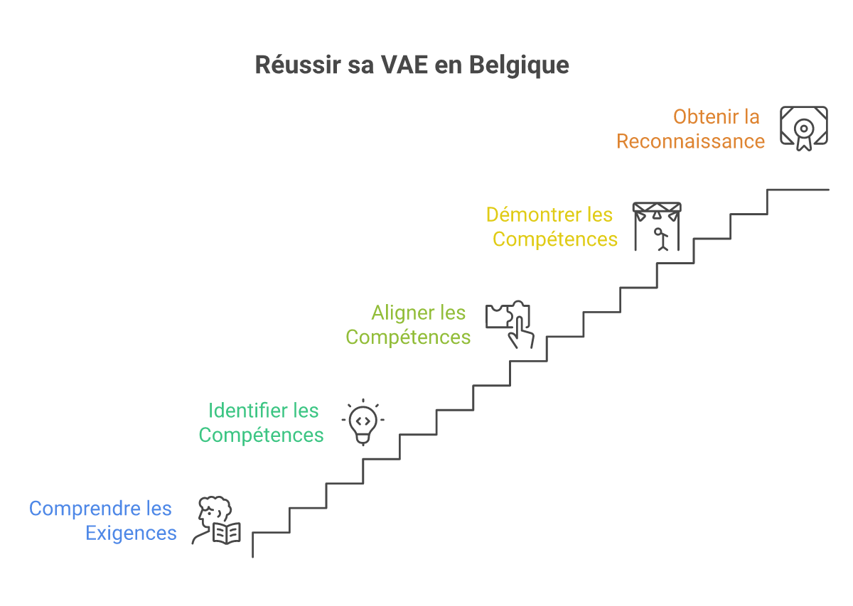 Infographie choisir compétences dossier vae belgique - Points clés et méthodologie