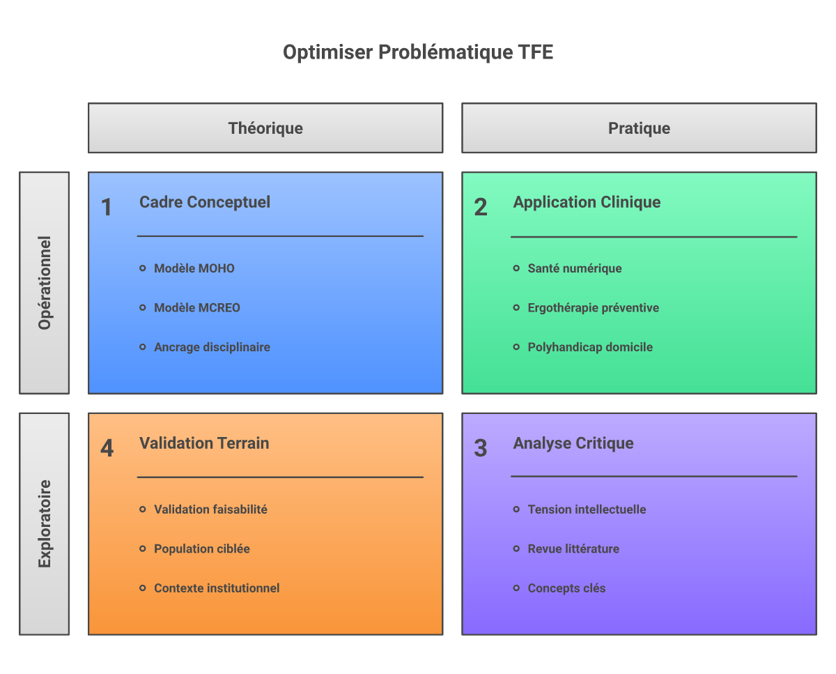 Infographie problématique TFE ergothérapie - Points clés et méthodologie
