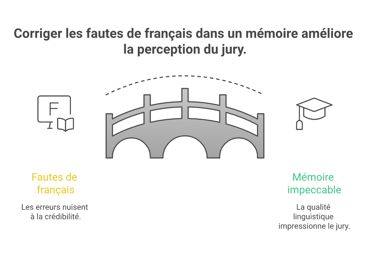 Infographie corriger les fautes de français dans un mémoire - Points clés et méthodologie