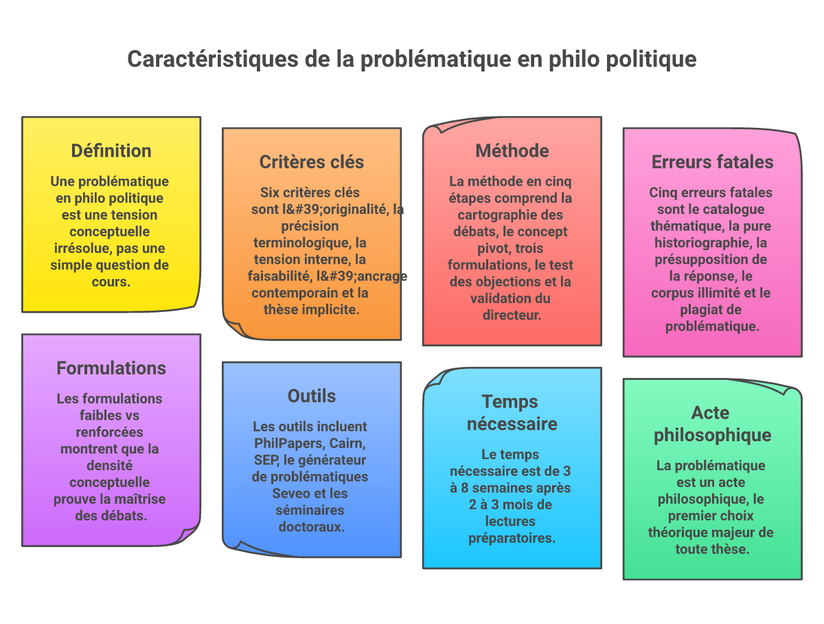 Infographie problématique thèse philosophie politique - Points clés et méthodologie
