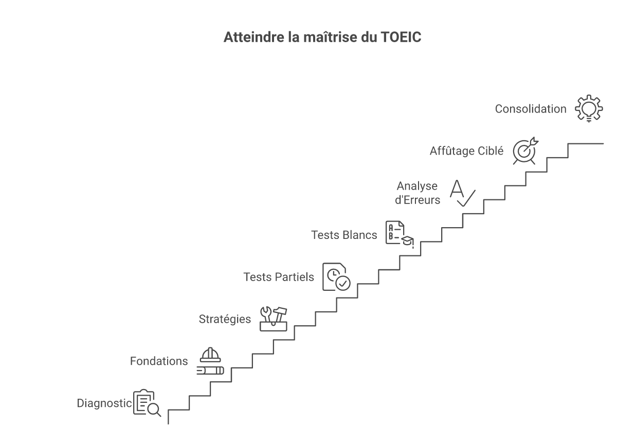 Infographie comment organiser planning révision toeic 3 mois - Points clés et méthodologie