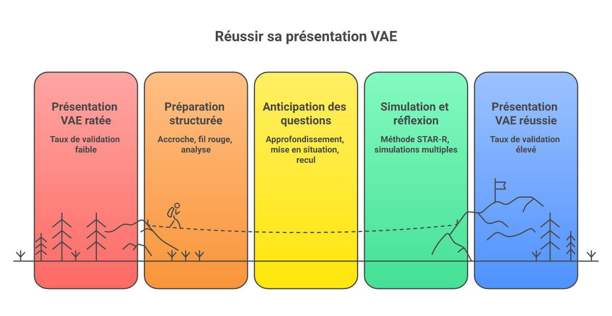 Infographie comment préparer oral jury vae - Points clés et méthodologie