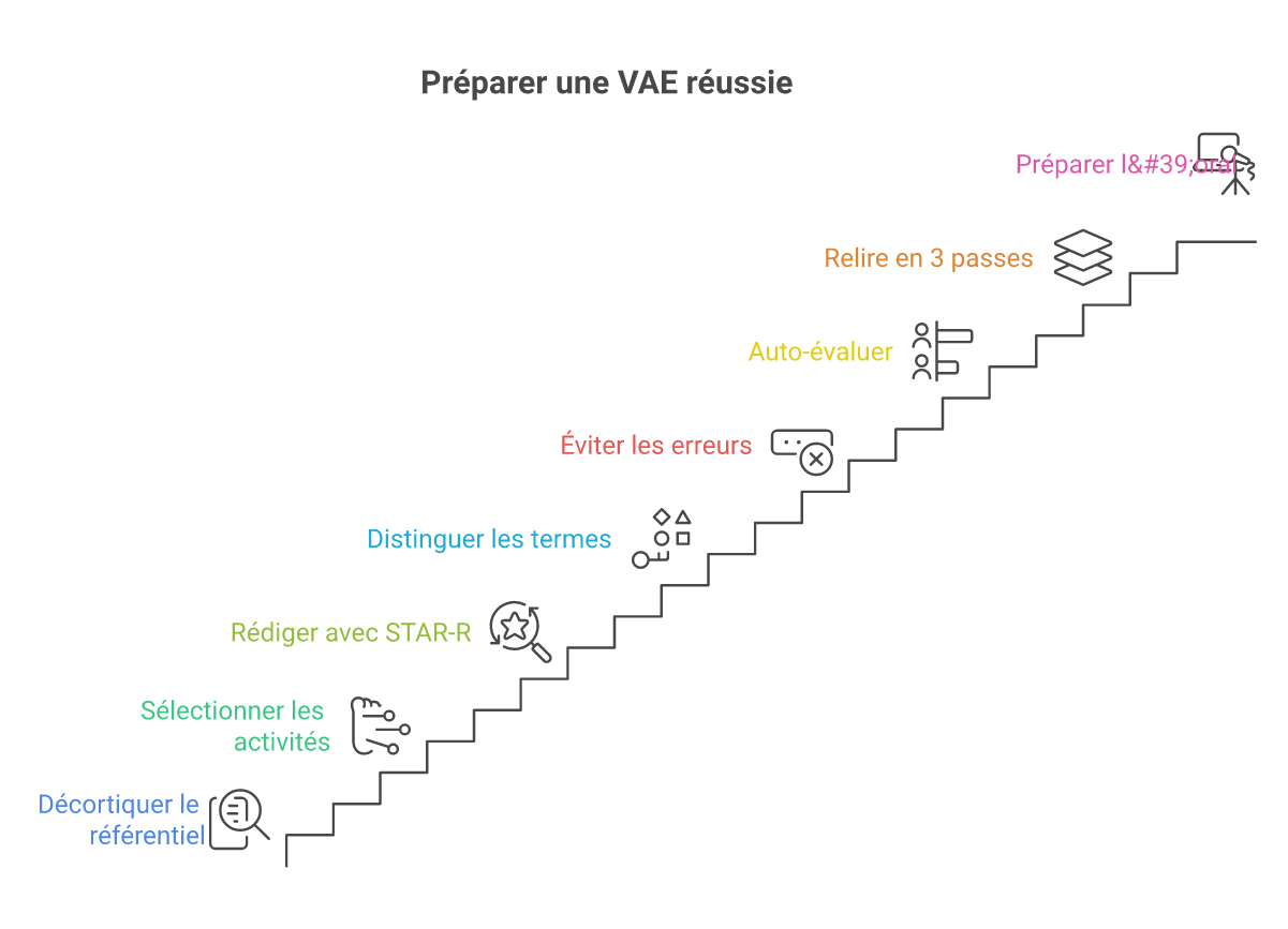 Infographie comment rédiger partie expérience livret 2 vae - Points clés et méthodologie