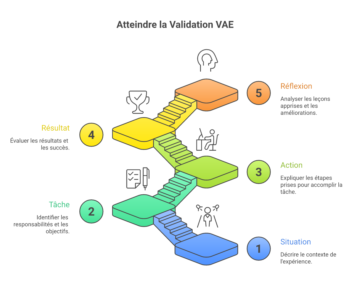 Infographie comment rédiger partie expérience livret 2 vae - Points clés et méthodologie