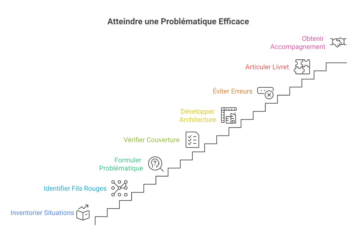 Infographie rédiger problématique livret 2 vae aide-soignante - Points clés et méthodologie