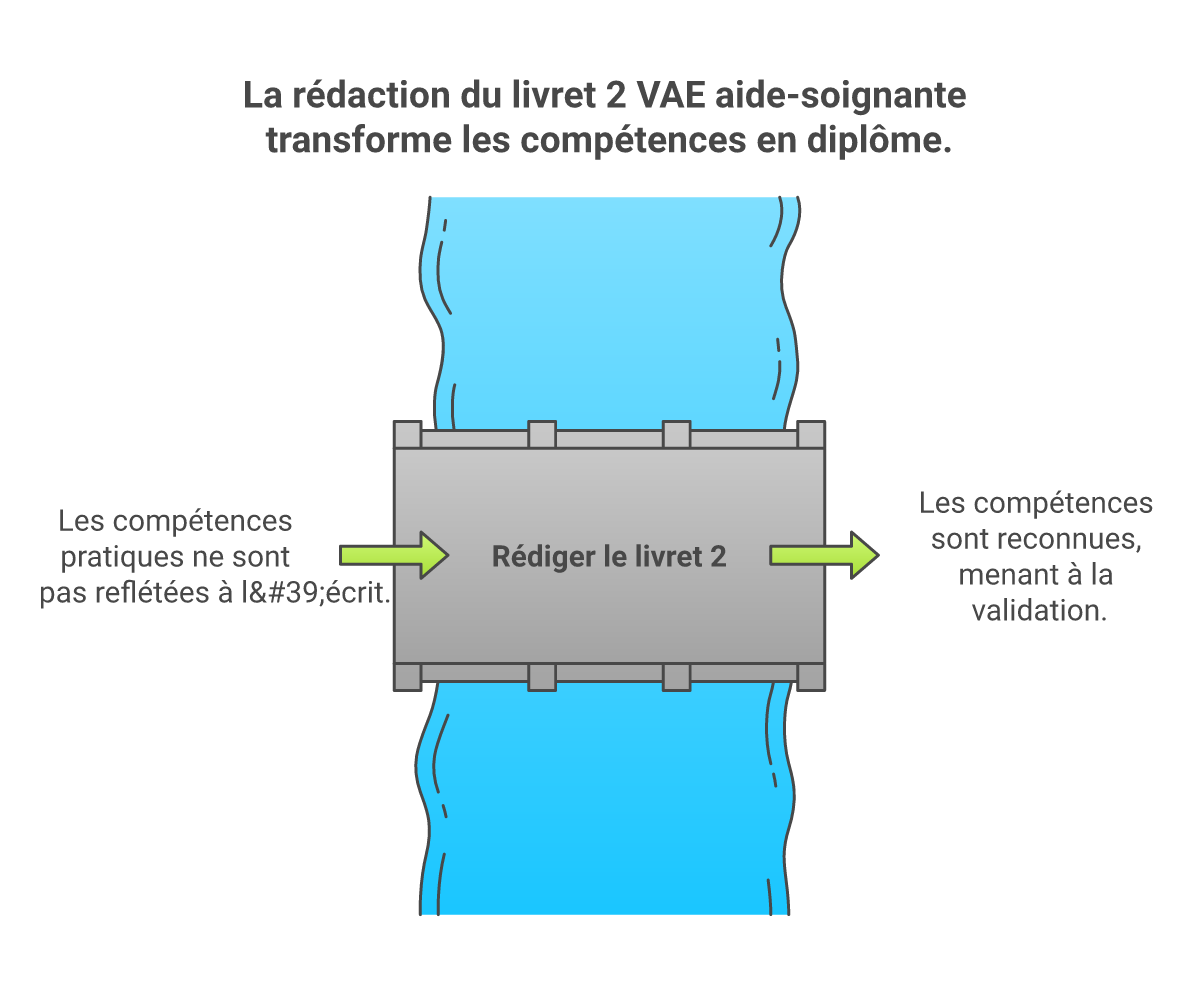 Infographie comment rédiger livret 2 vae aide-soignante - Points clés et méthodologie