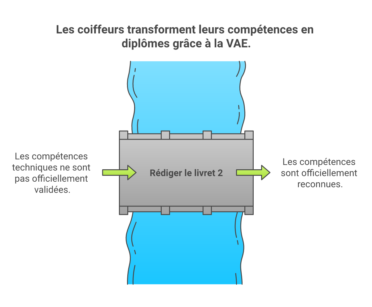 Infographie comment rédiger livret 2 vae coiffure - Points clés et méthodologie