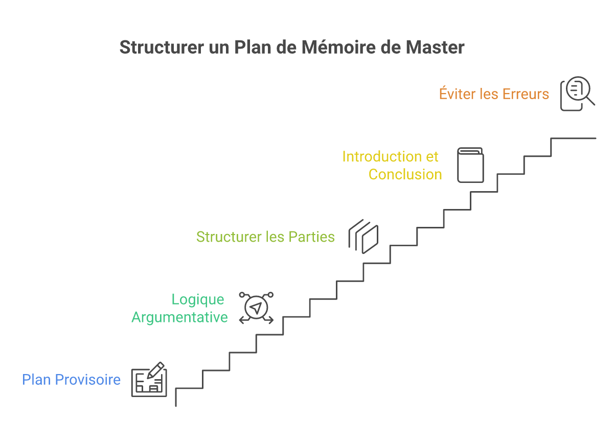 Infographie comment structurer plan détaillé mémoire master - Points clés et méthodologie
