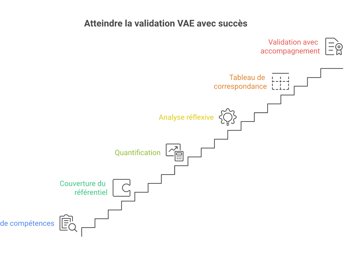 Infographie comment structurer livret 2 vae commerce - Points clés et méthodologie