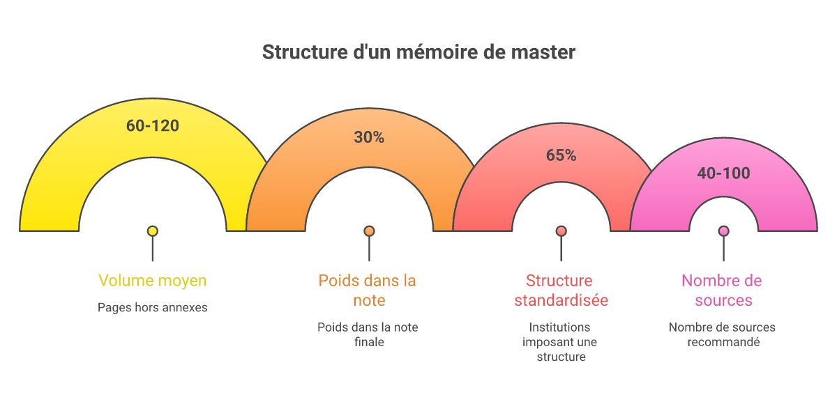Infographie comment structurer un mémoire de master - Points clés et méthodologie