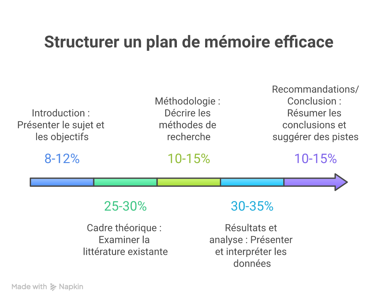 Infographie comment structurer un plan de mémoire - Points clés et méthodologie