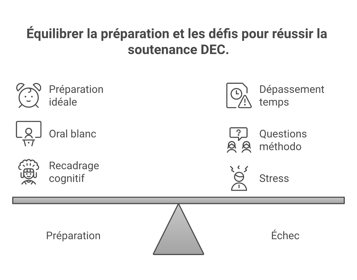 Infographie soutenance DEC - Points clés et méthodologie